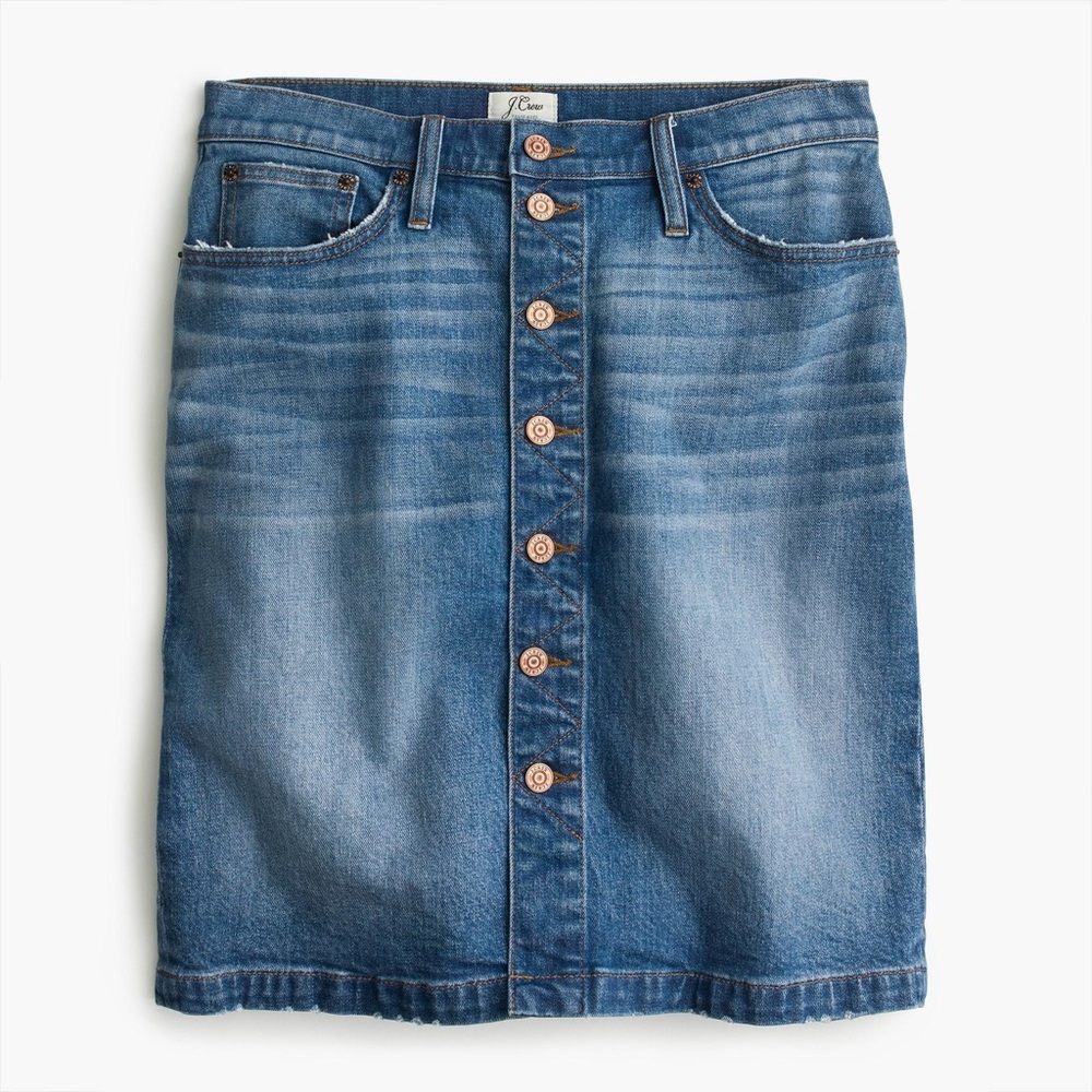 J. .Crew Button-front denim skirt